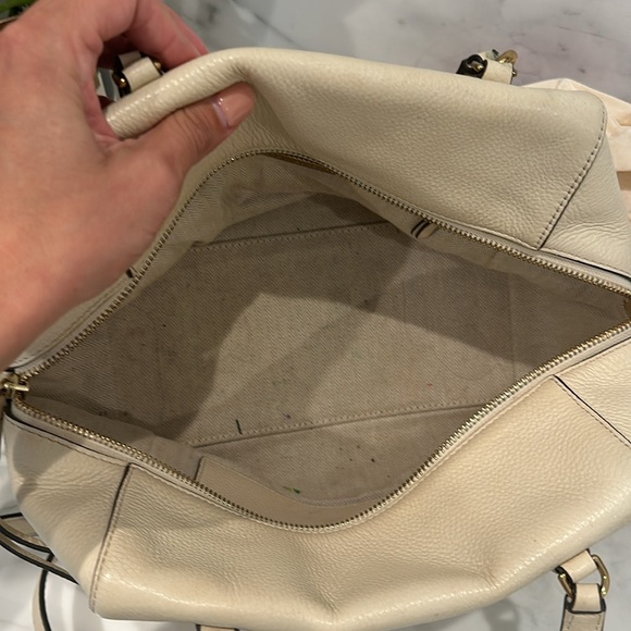 Tory Burch Kira Pebbled Leather Satchel in Cream - Picture 6 of 6